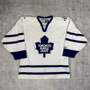 Toronto Maple Leafs Jersey Mens Medium White Vintage 90s Blank CCM NHL Hockey